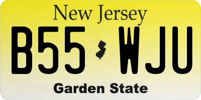 NJ license plate B55WJU