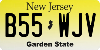NJ license plate B55WJV