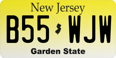 NJ license plate B55WJW