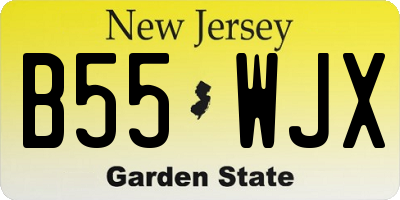 NJ license plate B55WJX