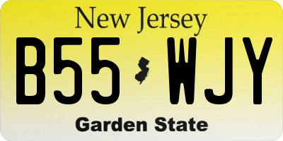 NJ license plate B55WJY