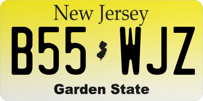 NJ license plate B55WJZ