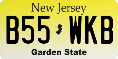 NJ license plate B55WKB