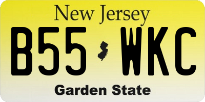 NJ license plate B55WKC
