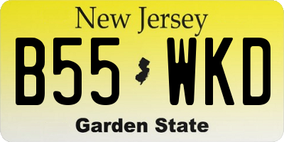 NJ license plate B55WKD