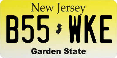 NJ license plate B55WKE