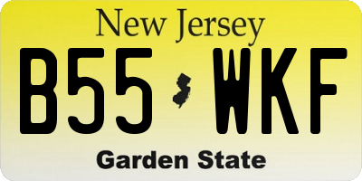 NJ license plate B55WKF