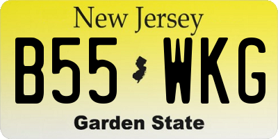 NJ license plate B55WKG