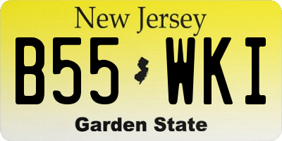 NJ license plate B55WKI