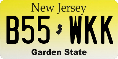 NJ license plate B55WKK