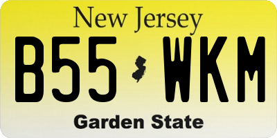 NJ license plate B55WKM