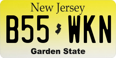 NJ license plate B55WKN