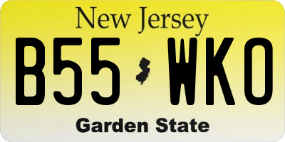 NJ license plate B55WKO