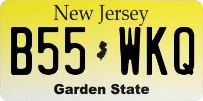 NJ license plate B55WKQ