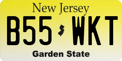 NJ license plate B55WKT