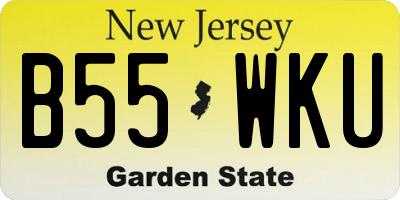 NJ license plate B55WKU