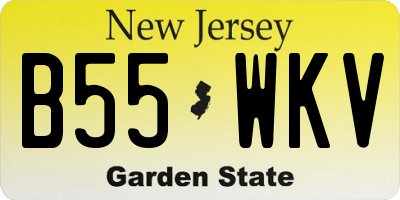 NJ license plate B55WKV