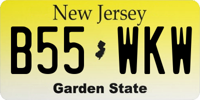 NJ license plate B55WKW