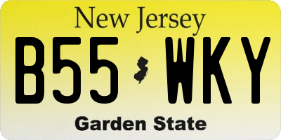 NJ license plate B55WKY