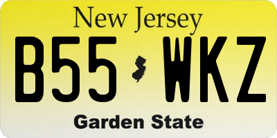 NJ license plate B55WKZ