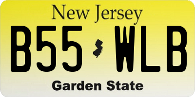 NJ license plate B55WLB