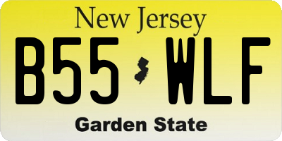 NJ license plate B55WLF