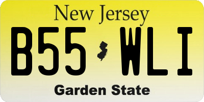 NJ license plate B55WLI