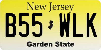 NJ license plate B55WLK