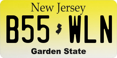 NJ license plate B55WLN