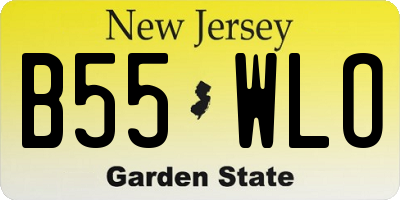 NJ license plate B55WLO
