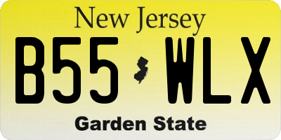 NJ license plate B55WLX