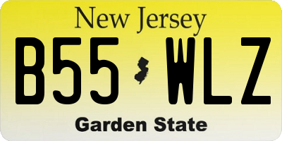 NJ license plate B55WLZ