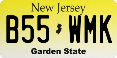 NJ license plate B55WMK