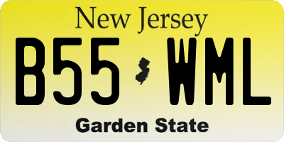 NJ license plate B55WML