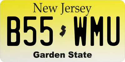 NJ license plate B55WMU