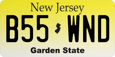 NJ license plate B55WND