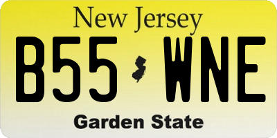 NJ license plate B55WNE