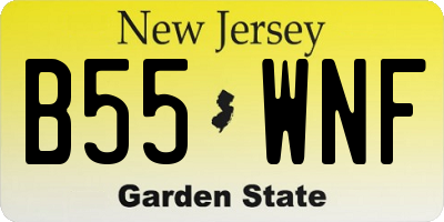 NJ license plate B55WNF