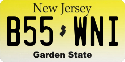 NJ license plate B55WNI