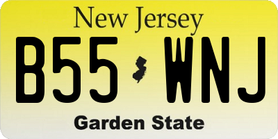 NJ license plate B55WNJ