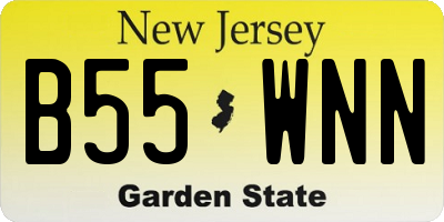 NJ license plate B55WNN