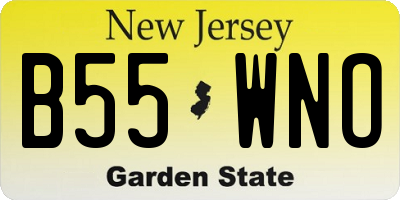 NJ license plate B55WNO