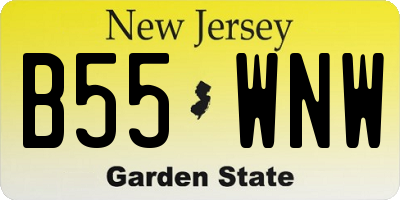 NJ license plate B55WNW