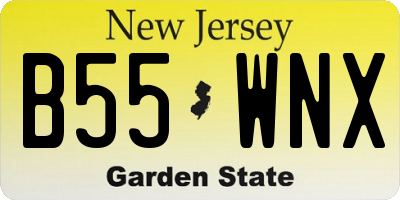 NJ license plate B55WNX