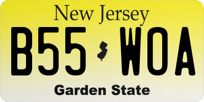 NJ license plate B55WOA