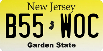 NJ license plate B55WOC