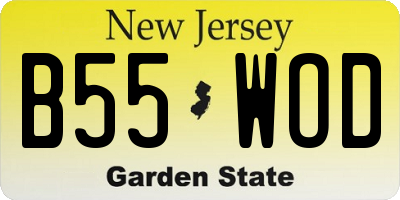NJ license plate B55WOD