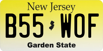 NJ license plate B55WOF