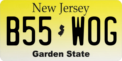 NJ license plate B55WOG