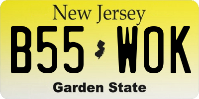 NJ license plate B55WOK